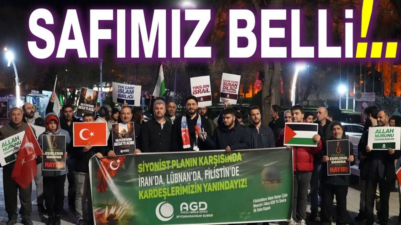 AGD Afyonkarahisar Şubesi'nden Filistin, Lübnan, Yemen ve İran'a Destek Mitingi