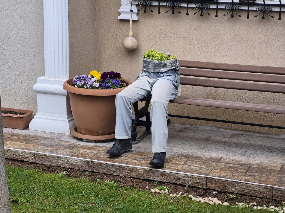 Eskişehir'de Şaşırtan Peyzaj: 'Başsız' İnsan Figürlü Saksı Görenleri Ürkütüyor