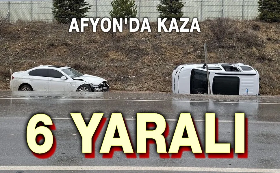 Sinanpaşa'da Otomobil Park Halindeki Ticari Araca Çarptı: 6 Yaralı