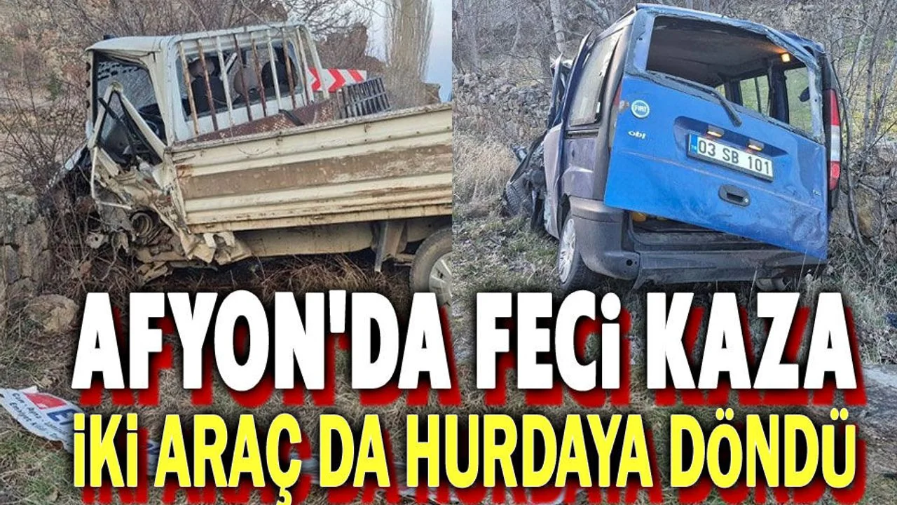 Şuhut'ta İki Araç Kafa Kafaya Çarpıştı: 1 Ölü, 1 Yaralı